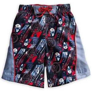 Marvel Avengers Hulk Iron Man Thor Captain America Swim Trunks Boy 4 5/6 - Picture 1 of 2