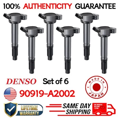 Ignition Coils OEM DENSO  For 2005-2022 Toyota & Lexus I4 V6 V8, 90919-A2002 - Image 1 of 4