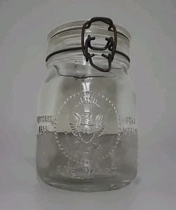 Barattolo vintage 1965 Crownford China Co. Eagle vetro goffrato quarto made in Italy con coperchio - Foto 1 di 12