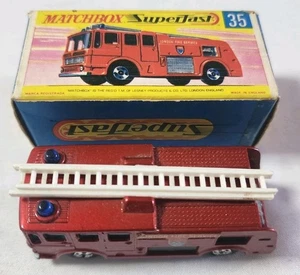 Matchbox Superfast Lesney Merryweather Fire Engine with Box No. 66 - Picture 1 of 10