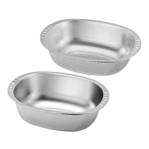  1 Set Reissieb Schüssel: Küche Abtropf Waschkorb mit Sieb - doppelt - Bild 1 von 12