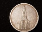 5 Reichsmark 1934 D, Großer Reichsadler, Potsdamer Garnisonskirche in SS. Silber
