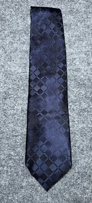 Henry Jacobson Tie Heavy Blue Geometric Necktie - Image 1 of 4