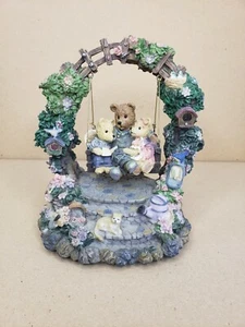 Classic Treasures Musical Swinging Bear Shelf Sitter Plays "Teddy Bear Picnic" - Picture 1 of 12