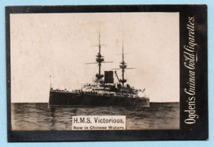Cigarette card Ogden's Guinea Gold naval ship HMS Victorious in Chinese Waters