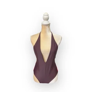 Costume da bagno unico Mikoh taglia M Medium bordeaux NUOVO - Foto 1 di 7