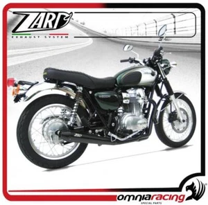 Zard Conico Inox Nero Racing per Kawasaki W800 - Impianto di Scarico Completo - Imagen 1 de 5