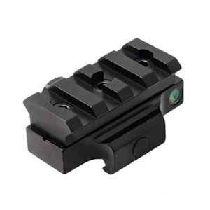 Tactical 4 Slot Low Riser Picatinny Rail with Spirit Bubble Level Scope Mounts - Picture 1 of 5