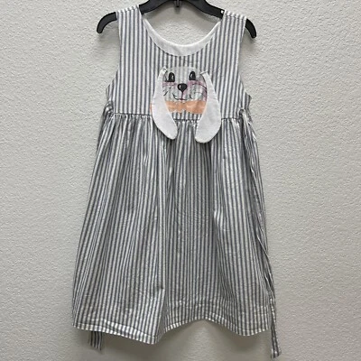 Handmade Easter Jumper Hand Painted Bunny Made in USA Girls Sz Large  - Image 1 of 4