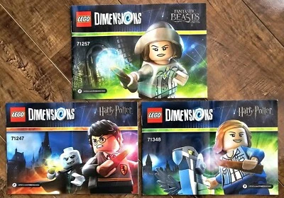 LEGO Dimensions Fantastic Beasts/ Potter Team + Fun Pack MANUALS ONLY - Lot of 3 - Image 1 of 4