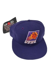 Vintage 90s Phoenix Suns New Era 100% wool  5950 NBA Hat Cap Fitted 7 1/8 purple - Picture 1 of 6