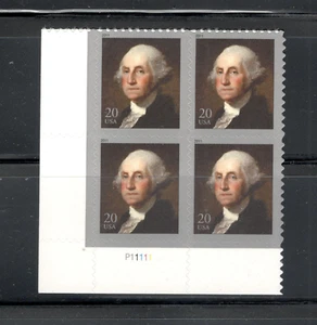 Sc # 4504 ~ Plate # Block ~ 20 cent Portrait of George Washington Issue - Picture 1 of 1