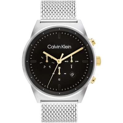 Orologio Uomo CK CALVIN KLEIN TIMELESS 25200296 Multifunzione Acciaio Mesh Nero - Immagine 1 di 3