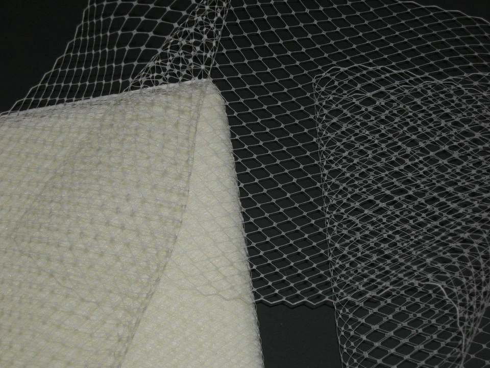 9" French birdcage veil netting fabric birdcage bridal veiling hat net 14 colors - Image 1 of 1