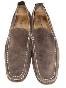 Florsheim Mens Size 10.5D Brown Suede Loafers Casual Slip on Shoes Rubber Soles.