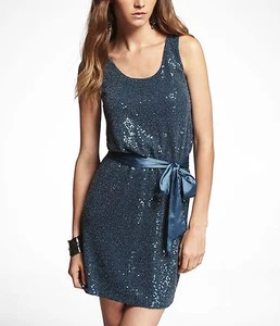 Express Pailletten ärmelloses Partykleid mit Schärpe Gr.XS neu mit Etikett $ 98,00 Stil 7795624 - Bild 1 von 1