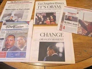 Obama 08 Election 5 Newspaper Headlines and Sections - Picture 1 of 1