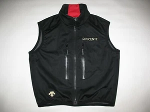 DESCENTE Softshell Vest Windbreaker Outdoor Men Black Red Size 50/M - Picture 1 of 8