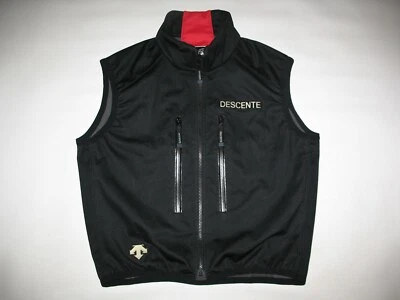 DESCENTE Softshell Vest Windbreaker Outdoor Men Black Red Size 50/M - Image 1 of 4