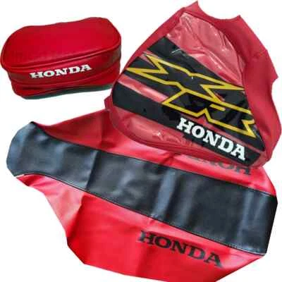 Funda Asiento + Cubierta De Tanque + Bolsa Guardabarros para Honda XR250R XR 250 2000-2004 Kit Rojo Foto 1 de 4