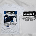 Oasis Band What Is The Story Morning Glory Tour Double Sided White T-Shirt