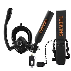TUDIVING 0,5L Mini Serbatoio Subacqueo con Maschera Snorkeling e Pompa Manuale Alta Pressione - Foto 1 di 8