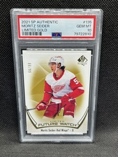 2021-22 SP Authentic Moritz Seider #135 Future Watch Limited Gold /99 PSA 10 RC