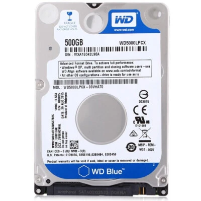 Western Digital Blue 500GB WD5000LPCX 5400RPM SATA 2.5" Laptop HDD Hard Drive - Image 1 of 4
