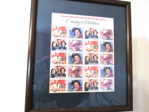 VINTAGE US BRIEFMARKEN COUNTRY MUSIK LEGENDEN GERAHMT HANK WILLIAMS PATSY CLINE - Bild 1 von 4