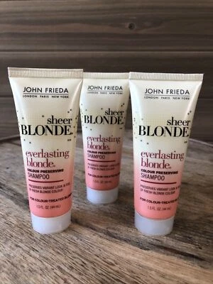 (3) Champú rubio eterno John Frieda 1,5 oz. Tamaño de viaje descontinuado Foto 1 de 4