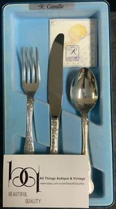 Rodd Silver Child's 3 Piece Cutlery Set in Original Box - Style 'Camille' Exc! - Foto 1 di 7