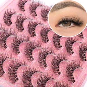 14Mm Lashes Natural Look Wispy Eyelashes Faux Mink Lashes Clear Band Short Natur - Picture 1 of 12