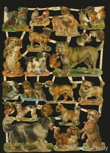 German Embossed  Scrap Die Cut Relief - Precious Dogs / Puppies CUTE   EF7213 - Picture 1 of 1