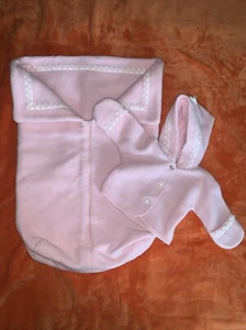 RARE Vintage Hudson’s Pink Newborn Coat With Matching Zip Blanket - Picture 1 of 17