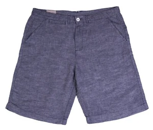 NEW MENS 36 BLUE JACHS J.A.C.H.S. CHINO SHORTS BERMUDA LINEN BLEND - Picture 1 of 5