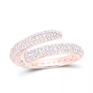 10K Rose Gold Womens Round Diamond Spiral Band Ring 1/2 Cttw - Picture 1 of 2
