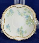 Vintage Saucer with Blue & White Flowers Pattern Gold trim Made in France