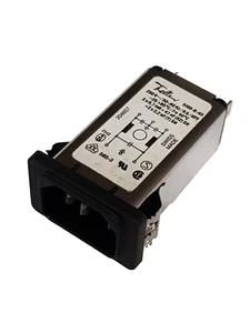 6A 250V FILTERED IEC SOCKET SNAP IN FIXING SPADE CONNECTIONS FELLER 5100-6-43 - Picture 1 of 4