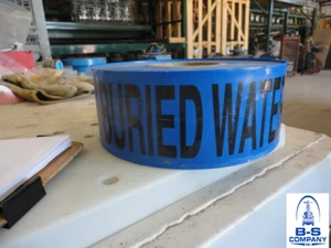 BURIED WATER LINE | 1000' Tape Roll | Blue w/ Black Lettering - Picture 1 of 5