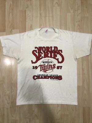 Vintage 1987 Minnesota Twins World Series 80's Baseball MLB T-Shirt Champions - Image 1 of 4