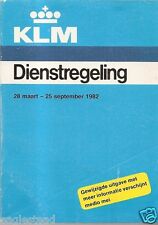 Airline Timetable - KLM - 28/03/82 - S