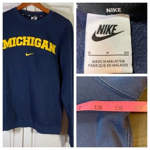 Nike University of Michigan Crew Neck Sweatshirt Small Big House Football Fan - Picture 1 of 12