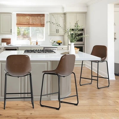 Counter Height Bar Stools Set of 3, Dining Chairs for Home Kitchen Island - Image 1 of 4