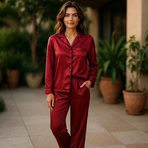 BCBGMAXAZRIA 2 piezas Loungewear Pijama Conjunto Mujer Magenta Talla L - Imagen 1 de 6