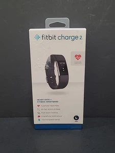 Fitbit Charge 2 – Heart Rate & Fitness Tracker (Large, Black) – New Sealed - Picture 1 of 5