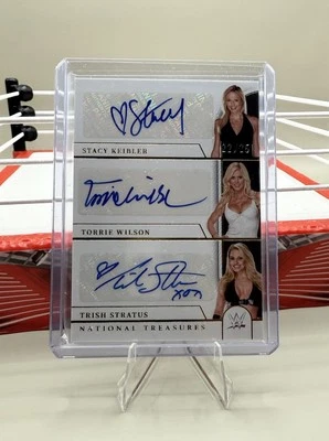 2024 WWE National Treasures Stacy Keibler Torrie Wilson Trish Stratus Auto # /25 - Image 1 of 4