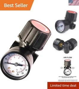 Robuster Luftregler mit Stahlschutzmessgerät für Luftkompressoren, 1/4 NPT - Bild 1 von 8