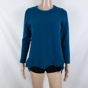 Eileen Fisher gekochte Wolle Top Damen S blau asymmetrisch Lagenlook Bohemian - Bild 1 von 9