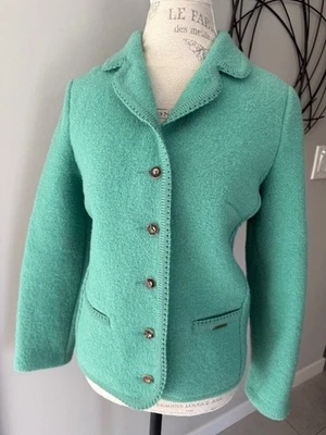 Geiger Tyrol Austrian Mint Boiled Wool Antler  Button  Cardigan 40/M - Image 1 of 4