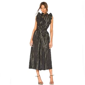Ulla Johnson Jumpsuit Simka Wide Leg in Midnight Stripe Gold Metallic - Bild 1 von 13